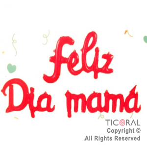GLOBO METALIZADO FRASE FELIZ DIA MAMA FUCSIA-ROSA X 1 (NO APTO HELIO)